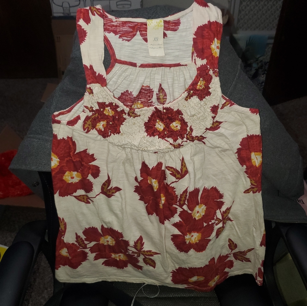 Cute Floral Racerback Tank Top